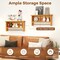 Wall-Mount Teak Wood Bathroom Shelf with 2 Tiers and Towel Bar